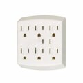 American Imaginations 15 AMP Square Beige 6-Tap Receptacle Plastic AI-37208